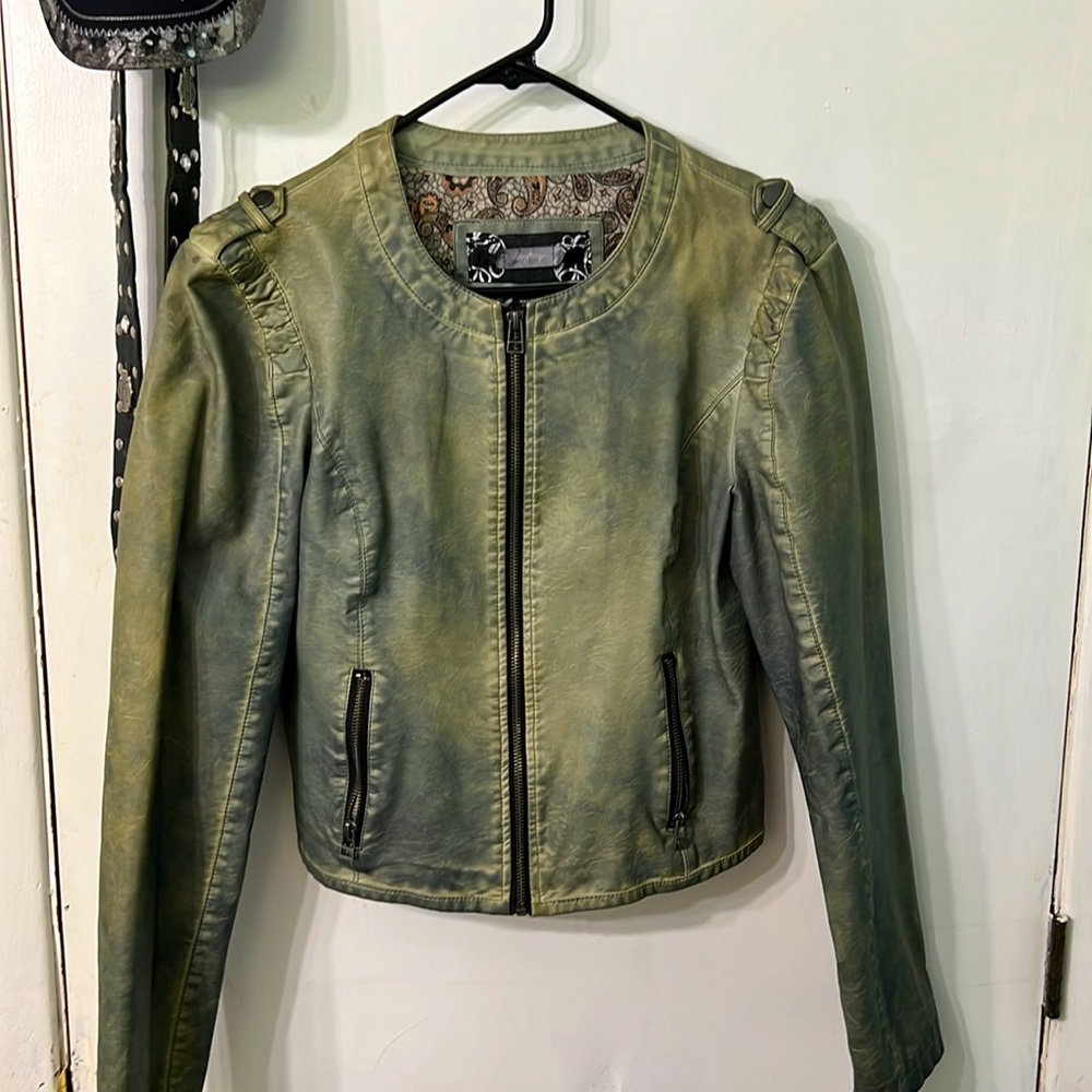 Nice Light Weight Pleather Jacket. Distressed Loo… - image 1